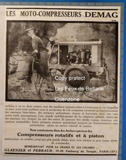 Publicite MOTO COMPRESSEUR DEMAG   1930 advert
