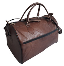 Véritable Sac En Cuir Marron Gym Sac De Voyage 49x32 Sac De Sport Nuit Bagages