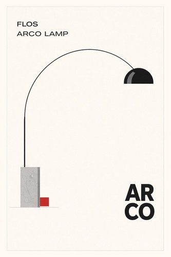 Flos arco lamp poster - flos,