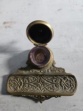Ancien encrier laiton avec