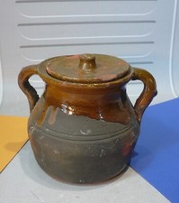 Jolie Pot 2 anses terre cuite vernissée XIX ème, provençale