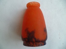 Tulipe en pate de verre marmoréen 1930-40 orangé