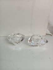 bougeoir en cristal ancien hauteur 4,5 cm largeur 8 cm 350 gr exellent état