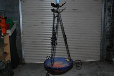 ART DECO SUSPENTION RONDE EN PATE DE VERRE SIGNEE CROISMARE 