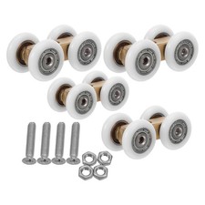  Lot de 4 poulies pour porte coulissante en verre - Roulettes de guidage pour