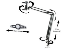 Bras articulé universel pour tablettes - Avec pince à iPad et grandes tablettes