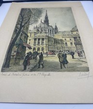 Antique Etching Of Paris