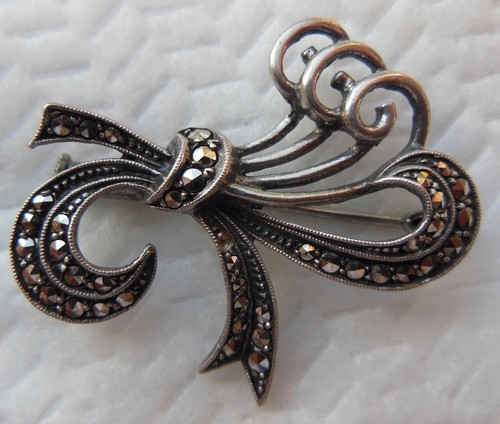 Broche noeud argent massif - noeud, en