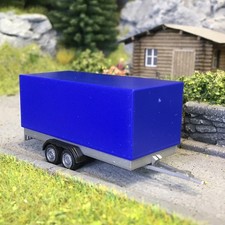 Remorque bâchée pour voiture particulières, 2 essieux, bleu - HERPA 052627-004 -