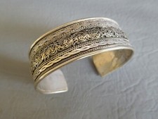 BRACELET JONC MANCHETTE GRIS ARGENT DRAGON CHIMERE HOMME FEMME ASIE ASIA BANGLE