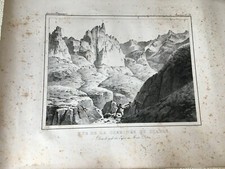 [ AUVERGNE ]:PIERRE LACOUR. Vue de la cheminée du DIABLE.Lithographie 1830