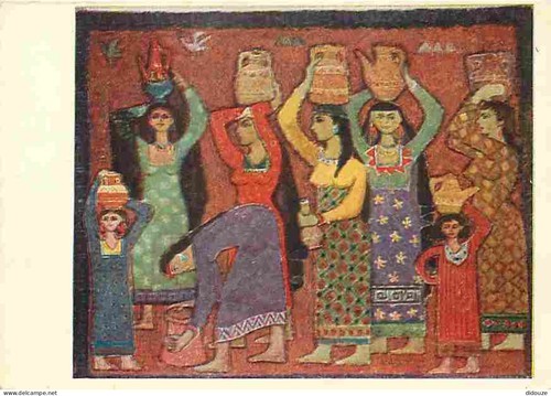 Postcard art painting - -,