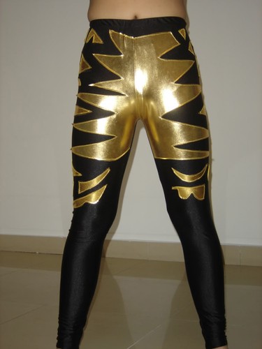 Spandex zentai black gold - spandex, black/gold