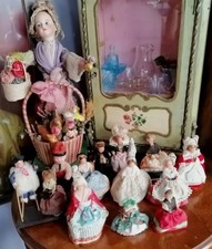 lot de 13 Petites POUPEE  régionale ancienne 34/5/6/8 cm Petitcollin  celluloid