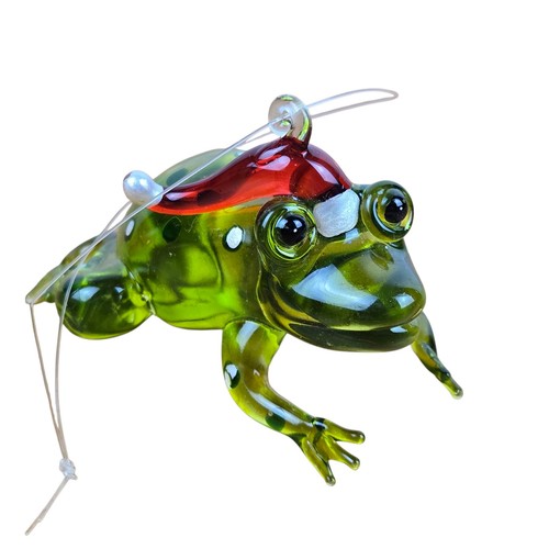 Frog toad green glass - toad,