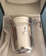 christofle   Timbale  Gravée - Modèle  Malmaison STERLING - Argent Massif