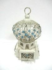 Petite cage décorative tunisienne en bois et métal peint