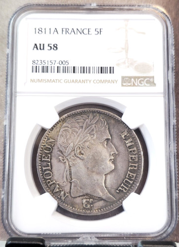 1811 france silver francs 5f - france,