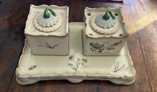 Rare double encrier en faïence "Art Nouveau  Emile Gallé"1880