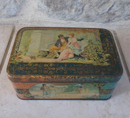 Ancienne boite métal - métal, biscuits