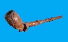 ancienne pipe tuyau fourneau foyer en bois décor fleur feuilles branche