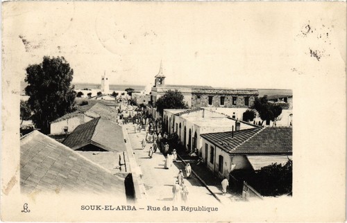 Cpa tunisia souk arba rue - souk-el-arba,