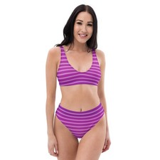 High Waist Bikini Damen Lila