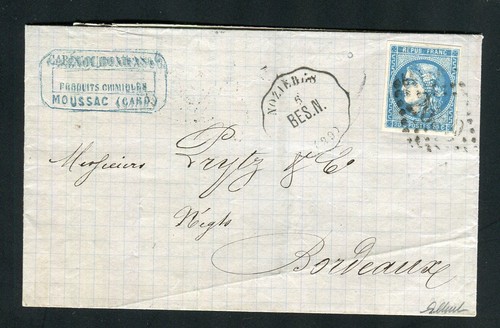 Rare lettre moussac gard - lettre, (