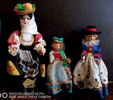 3 Poupées de collection Italie dont Magis Roma   H 20 cm à 13 cm