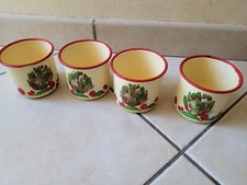 4 Anciennes Tasses En Tôle Emaillée