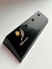 Ancien support de bureau URSS en bakélite noire pour stylos propagande Lénine