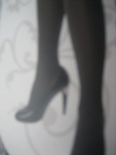 COLLANT NOIR 42/44 Côtelé Polyamide Elasthanne Coutures Plates - Gousset  NEUF