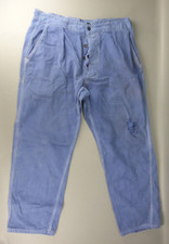 Pantalon bleu de travail en coton, atelier, usine, usure du temps, talle 44.