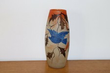  ANCIEN VASE OISEAU BLEU