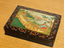 vintage japan BOITE DECORS asie JAPON ASIA ancien BOIS collection A.W DEPOSEE