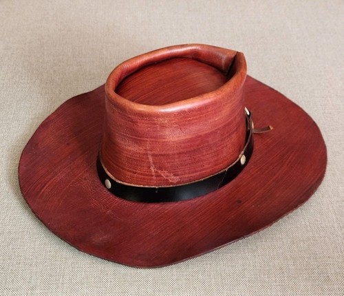 Chapeau cowboy cuir véritable - chapeau,