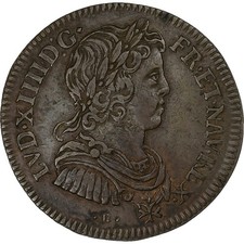[#1159550] France, Token, Louis XIV, Conseil du Roi, Copper, AU
