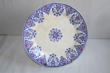 Plat rond ancien faïence de Gien décor Vieux  Rouen, diamètre 30.5 cm 