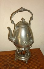 Ancien Samovar fontaine à thé Théière bouilloire en Métal Argenté circa 1900