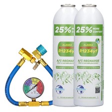 Kit Recharge Climatisation Voiture R1234yf Double Bouteille Tuyau Manomètre Neuf