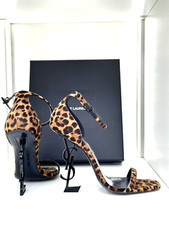 12 cm 42 YSL Opyum Saint Laurent suede extrem leopard pumps sandals high heels