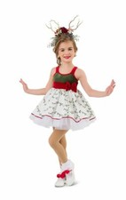 NEW FIGURE ICE SKATING BATON TWIRLING HOLIDAY COSTUME CHRISTMAS WOODLAND