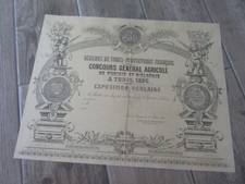 REGENCE DE TUNIS DIPLOME 1895