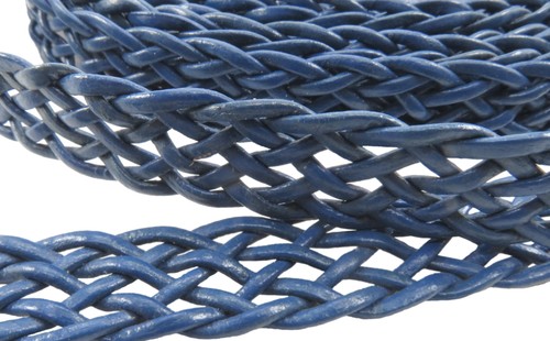 Corde cuir tressée plate - corde, en