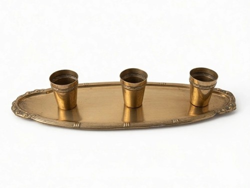 Plateau laiton vintage - +, 3