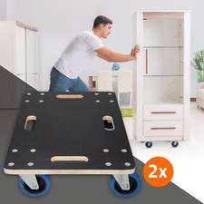 2x Chariots de transport charges lourdes 4 roues pivotantes 40x60 cm 800 kg