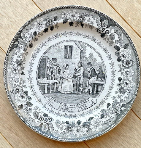 Assiette parlante faïence - , de