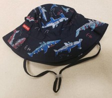 Boys Earth Nymph Blue Sharks Floppy Beach Sun Hat 2 - 4 Years Old Size Small