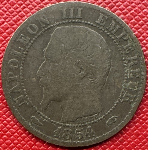 France 1854 bronze 5 - france, 1854-a