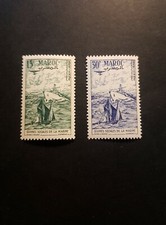 FRANCE COLONIE MAROC POSTE AÉRIENNE PA N°98/99 NEUF ** MNH (ADHÉRENCE) 1954